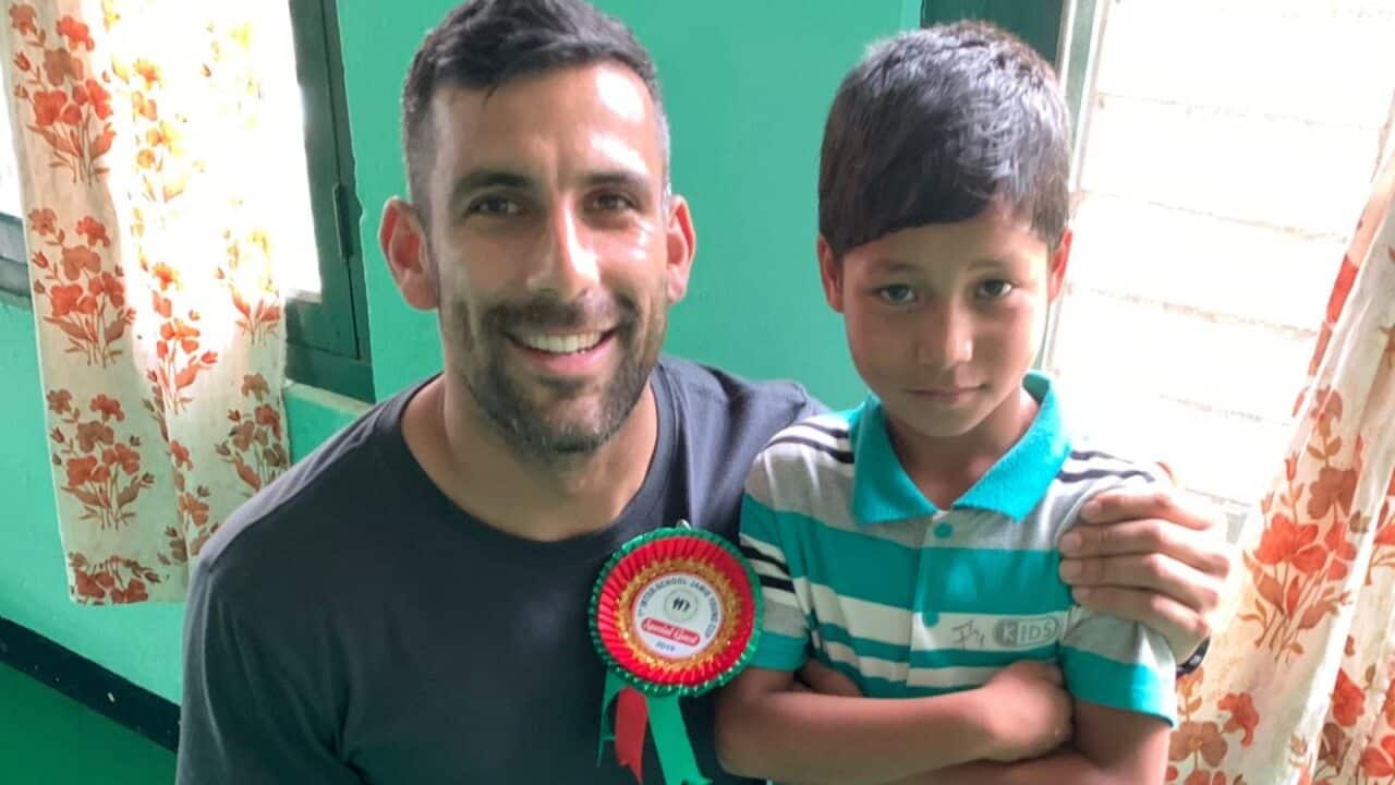 Jamie Young and Suroj in Nepal.