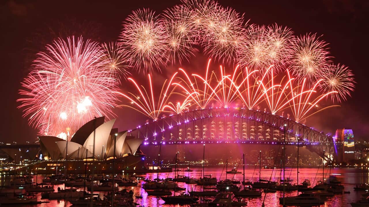 New Year's Eve Fireworks on Sydney Harbour at Mrs Macquarie's Point in Sydney, Saturday, Dec. 31, 2016. (AAP Image/Mick Tsikas) NO ARCHIVING