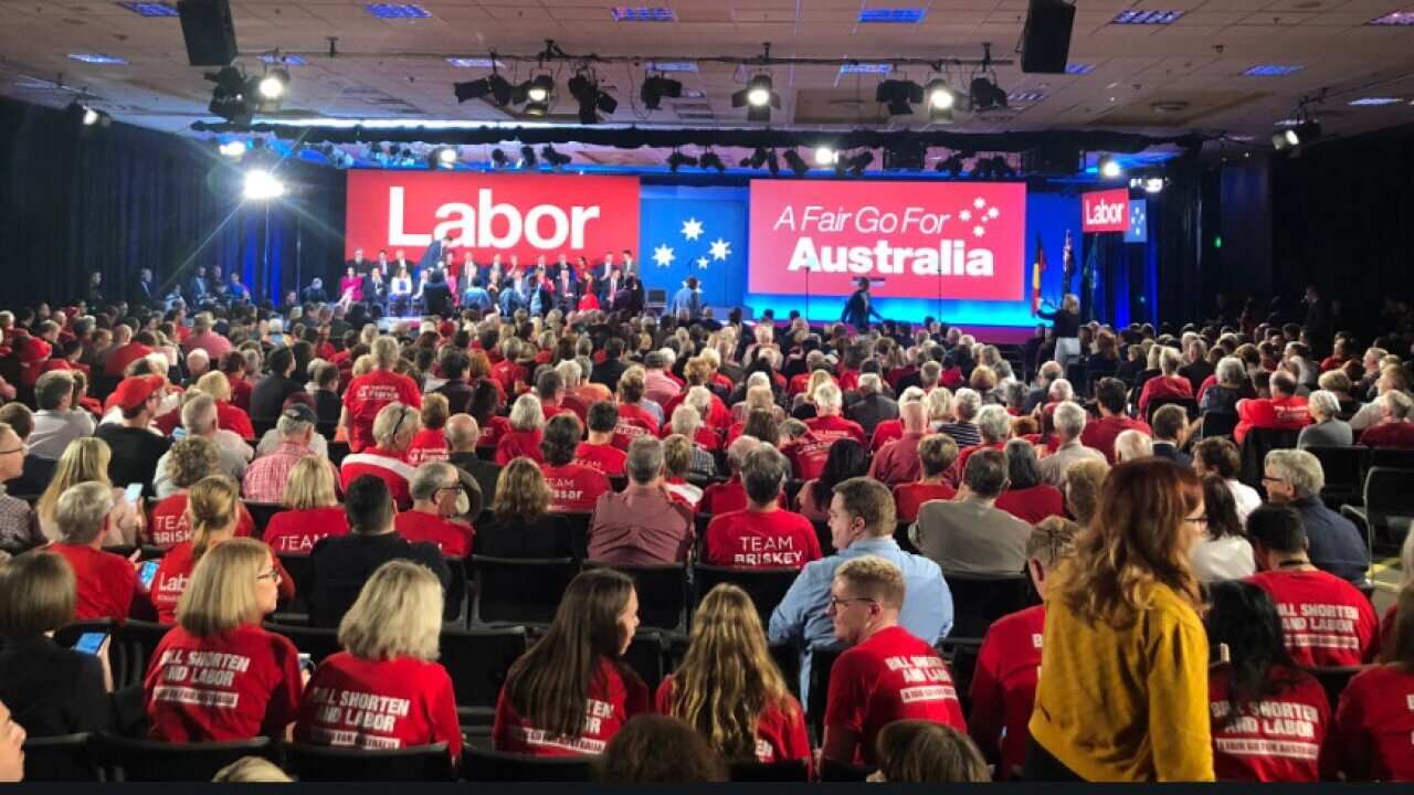 Supporters at the Labor campaign launch in Queensland.