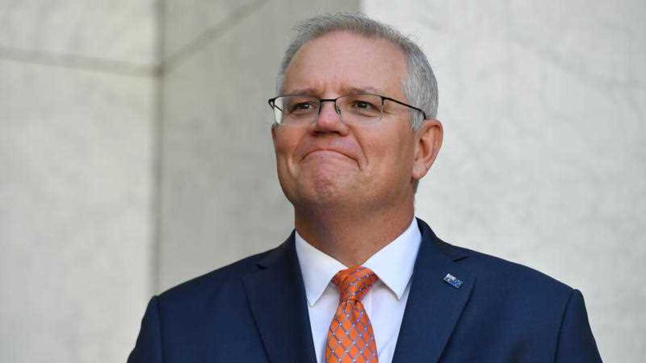 Prime Minister Scott Morrison at a press conference at Parliament House in Canberra