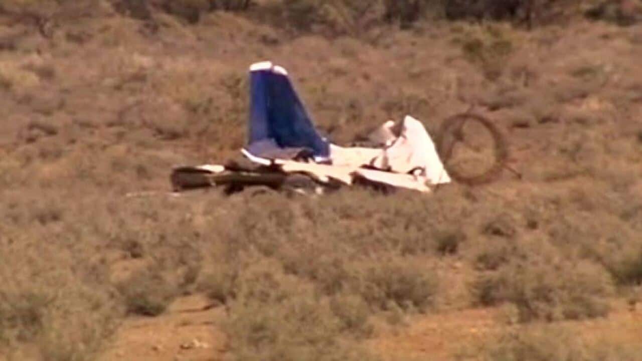 PHOTO: Crash site of Brumby 610 aircraft in Leigh Creek, South Australia