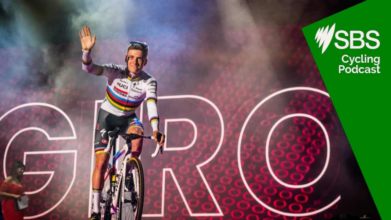 Remco Evenepoel at the Giro 2023 team presentation