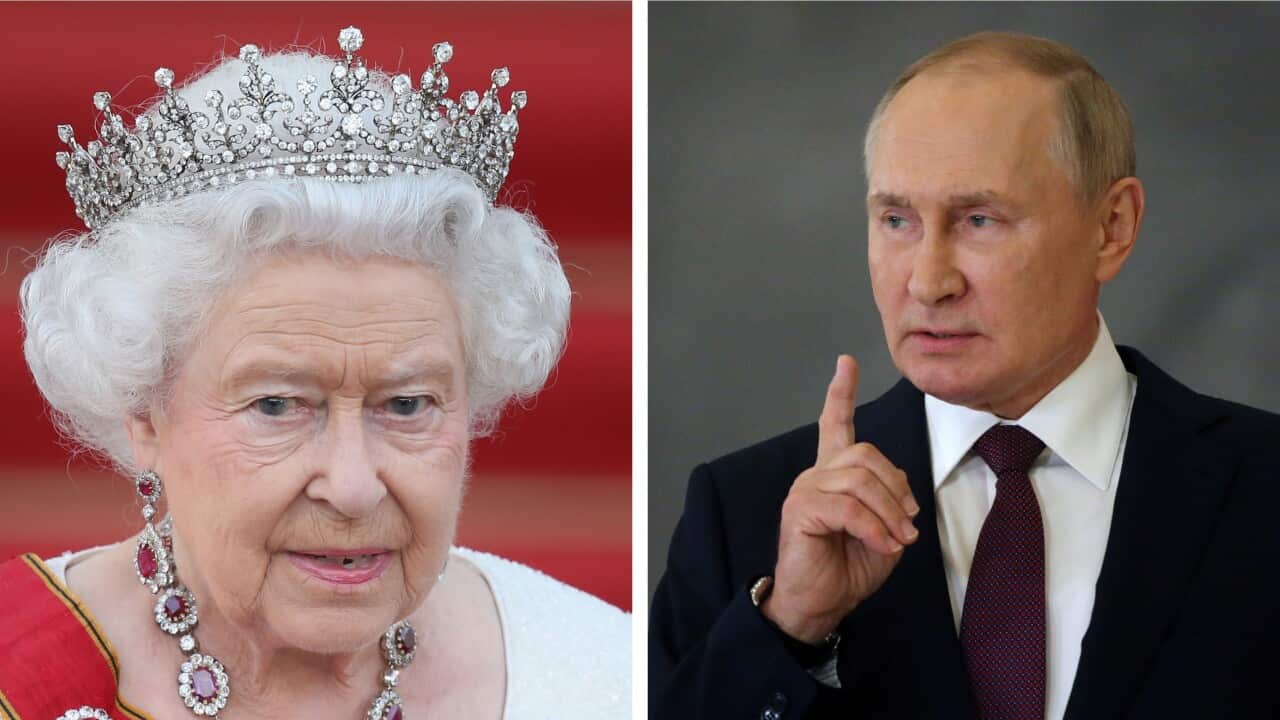 Russian President Vladimir Putin speaks during his press conference at the Shanghai Cooperation Organization (SCO) Summit on September 16, 2022, in Samarkand, Uzbekistan. Queen Elizabeth II arrives for the state banquet in her honour at Schloss Bellevue palace on the second of the royal couple's four-day visit to Germany on June 24, 2015 in Berlin
