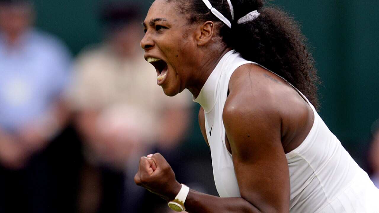 Serena Williams celebrates