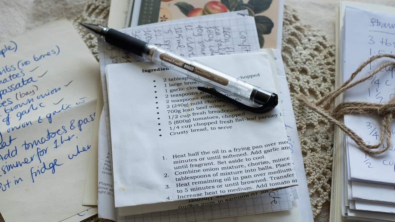 Jennifer Curcio collection of family recipes recorded over the years.