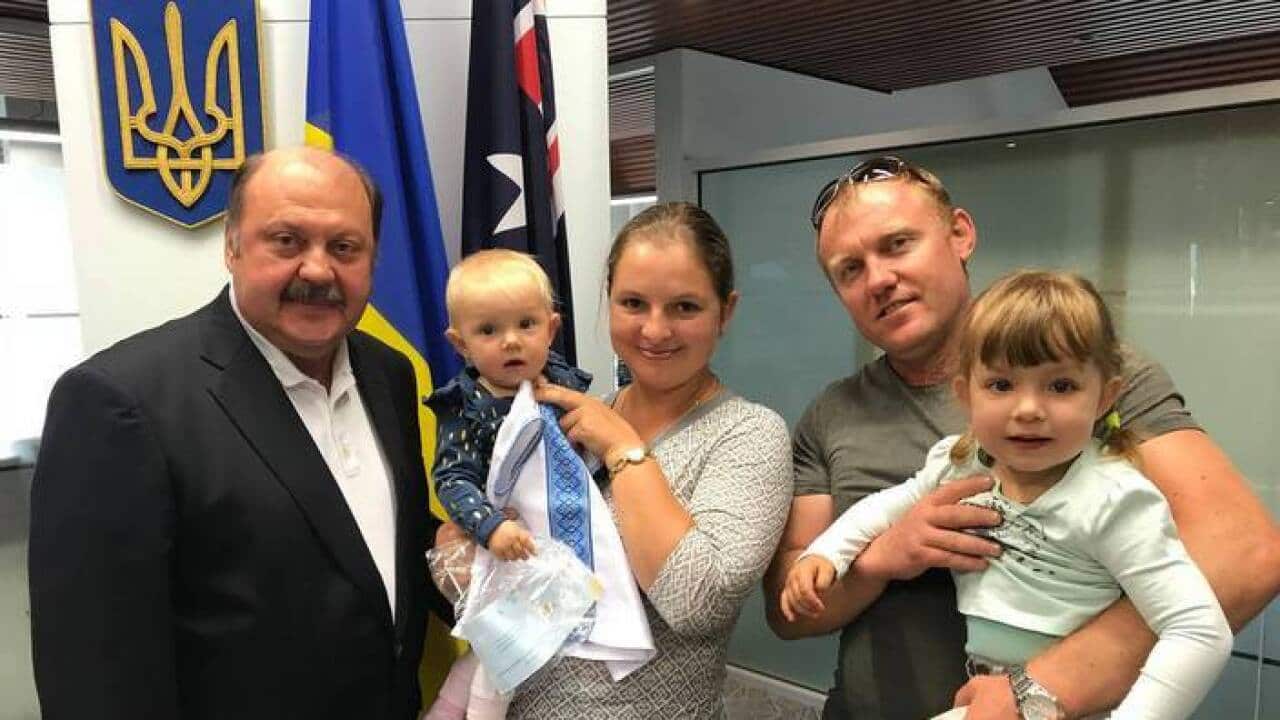 Ambassador Dr Mykola Kulinich with Family Pligovka, Canberra, ACT.