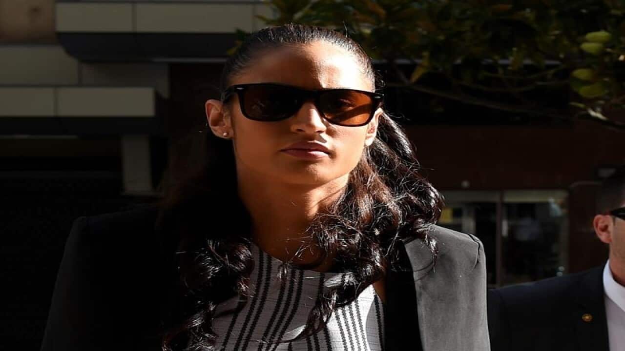 Jessica Peris outside the Downing Centre Local Court in Sydney.