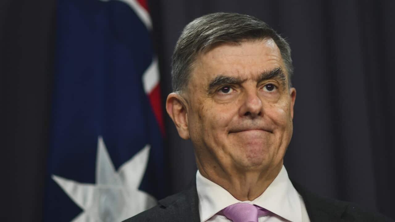 Chief Medical Officer Professor Brendan Murphy speaks during a press conference updating on the novel coronavirus at Parliament House in Canberra.