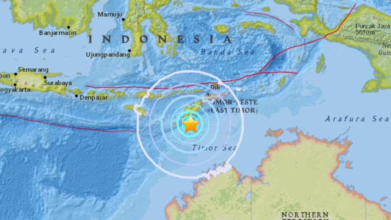 The earthquake struck 98 kilometres off Kupang, Indonesia.