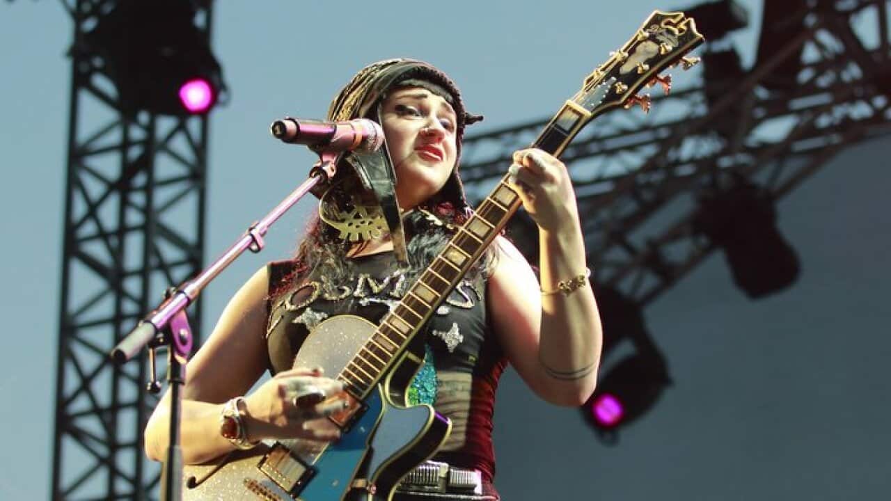 FRANCE, Nice: Nai Palm from Australian band Hiatus Kayote, performs on stage during the Nice Jazz Festival on July 9, 2015 in Nice, southeastern France. (AAP Image/CrowdSpark/ROLAND MACRI). NO ARCHIVING, CROWD SOURCED CONTENT, EDITORIAL USE ONLY