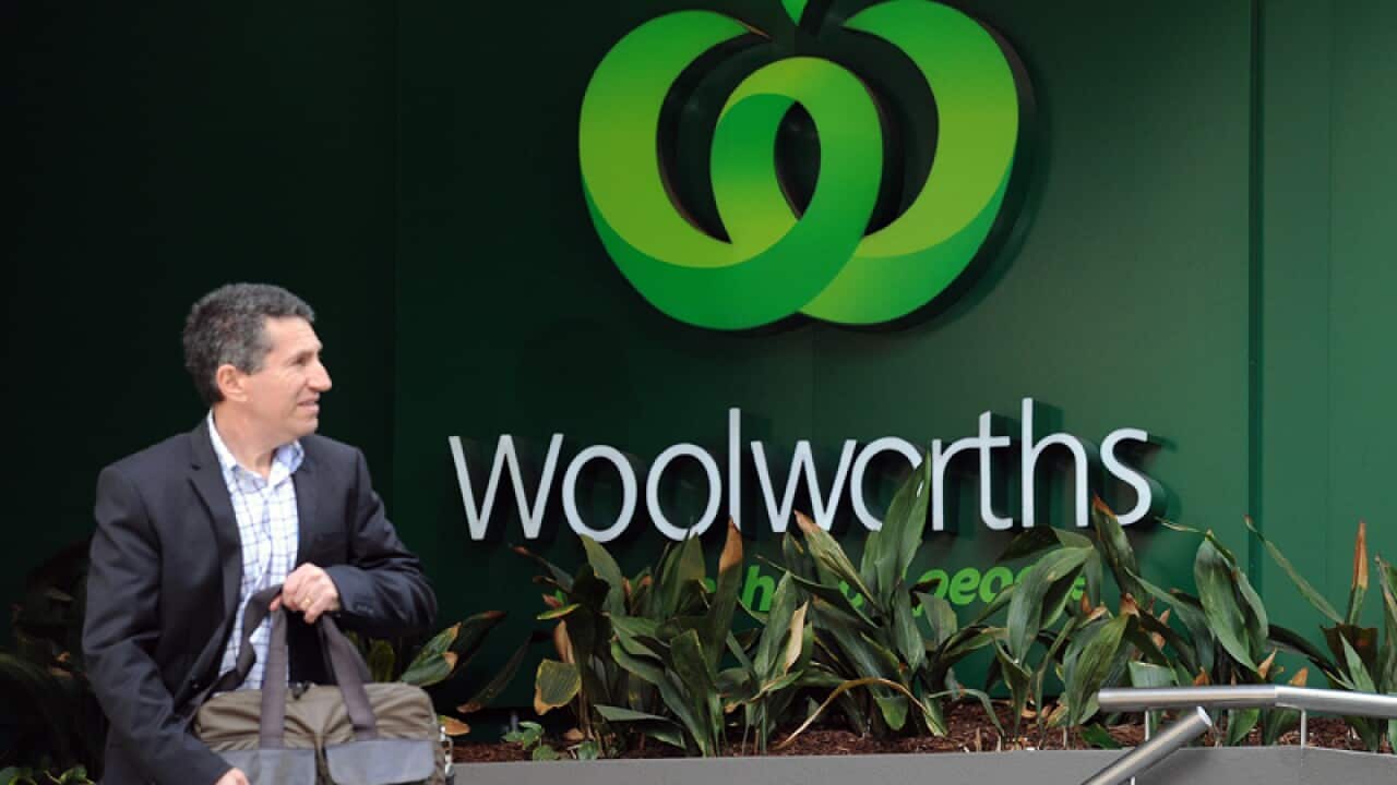 Woolworths signage outside a store in Sydney