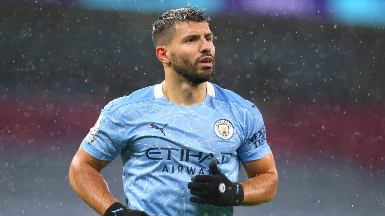 Sergio Aguero in action for Manchester City