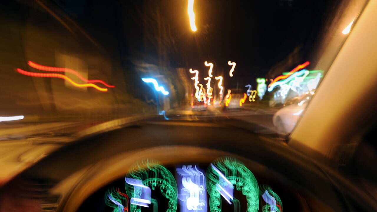 A view through the windscreen of a car