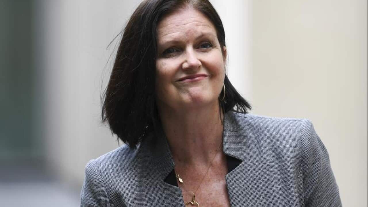 ACOSS CEO Cassandra Goldie speaks to the media at Parliament House