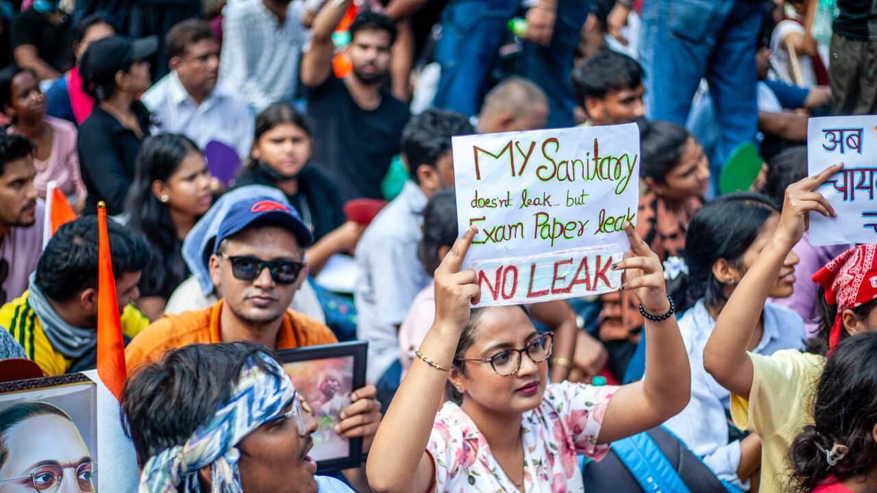 New Delhi Exam Leak Protest