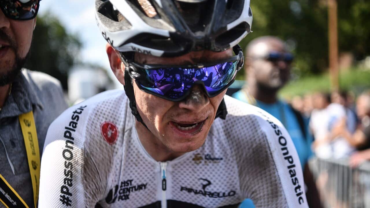 Chris Froome after stage 9 of the 2018 Tour de France (Getty)