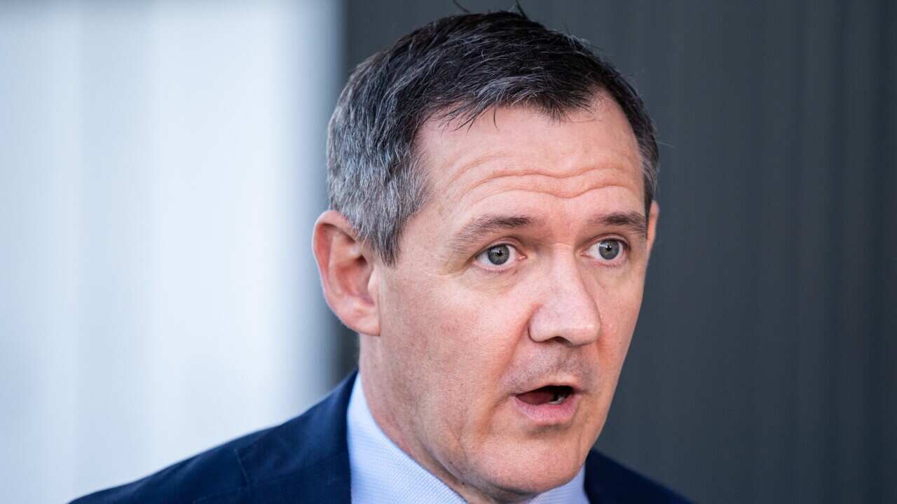 Chief Minister of the Northern Territory Michael Gunner speaking to media ahead of the Council of Australian Governments (COAG) meeting at Bankwest Stadium in Sydney, Friday, March 13, 2020. (AAP Image/James Gourley) NO ARCHIVING