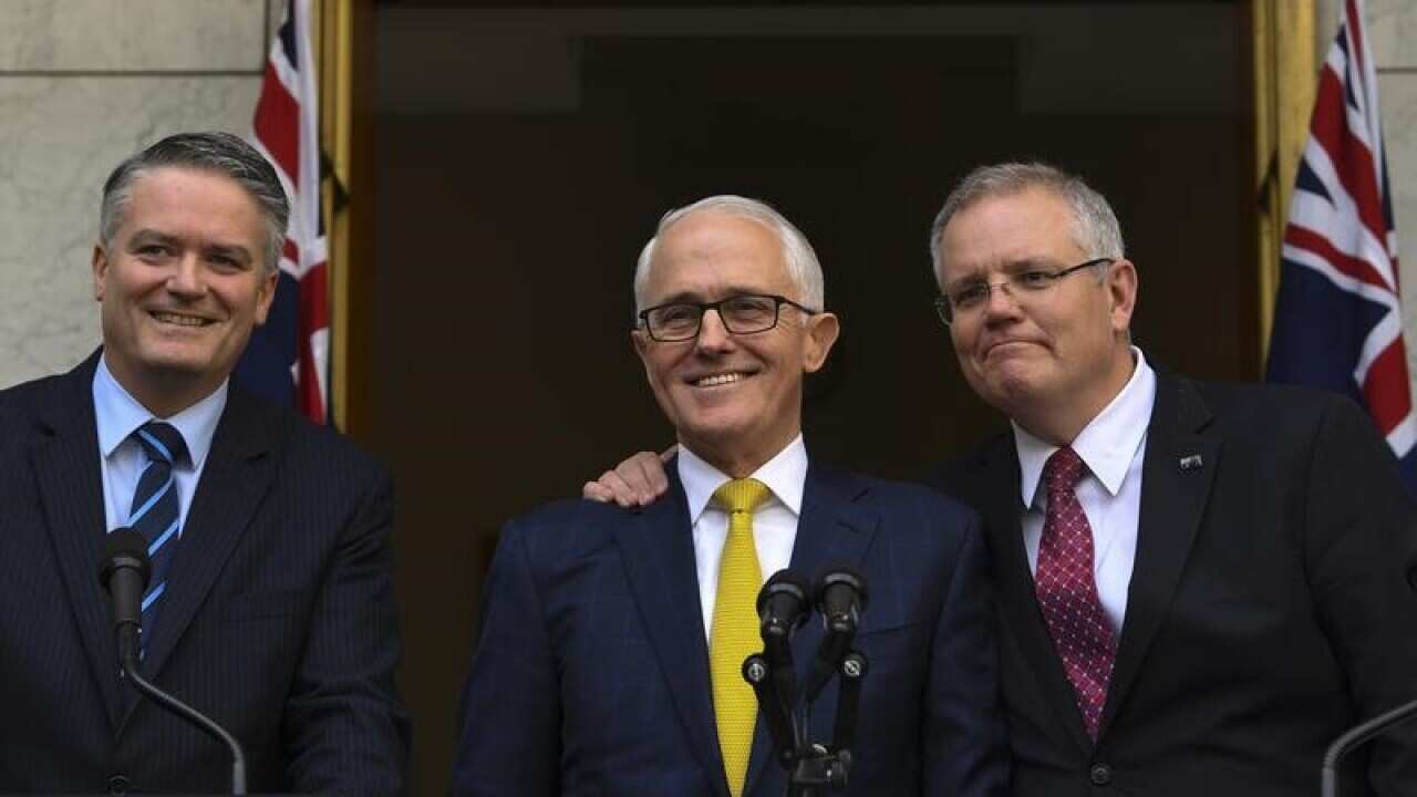 Mathias Cormann, Malcolm Turnbull and Scott Morrison.