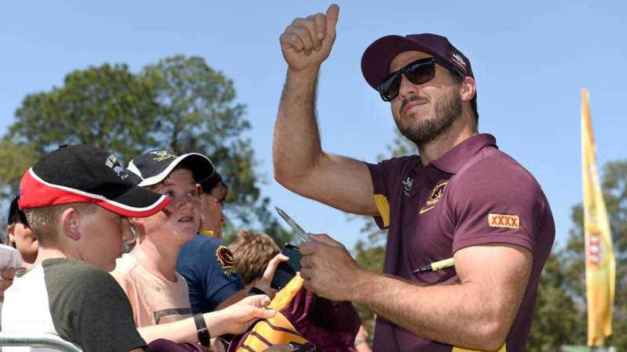 Broncos player Ben Hunt is seen during the teams return to the Brisbane Broncos Leagues Club