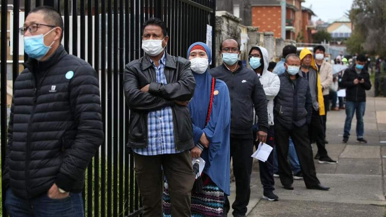 A pop-up vaccination clinic outside Lakemba Mosque at the weekend.