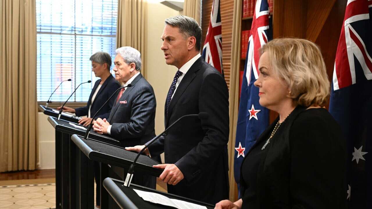 thumbnail_(L-R) Foreign Minister Penny Wong, NZ Foreign Minister Winston Peters, Defence Minister Richard Marles and NZ Defence Minister Judith Collins (AAP).jpg