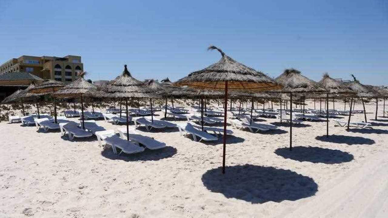 The beach where tourists were shot dead in front of the Hotel Imperial Marhaba in Sousse, Tunisia.