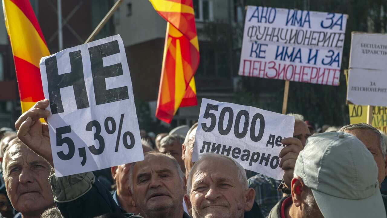 NORTH MACEDONIA PENZIONERS PROTEST