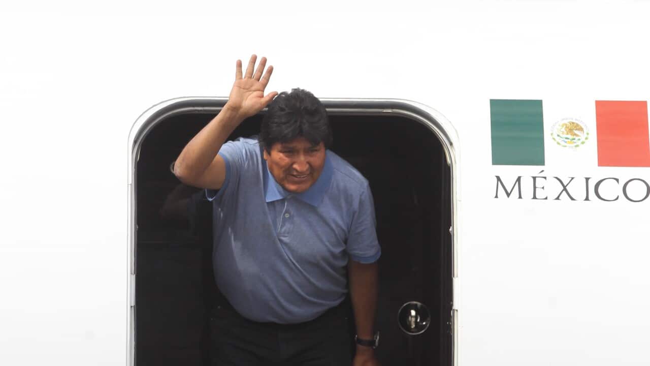 Former President of Bolivia Evo Morales arrives to the International Airport of Mexico City, Mexico, 12 November 2019.