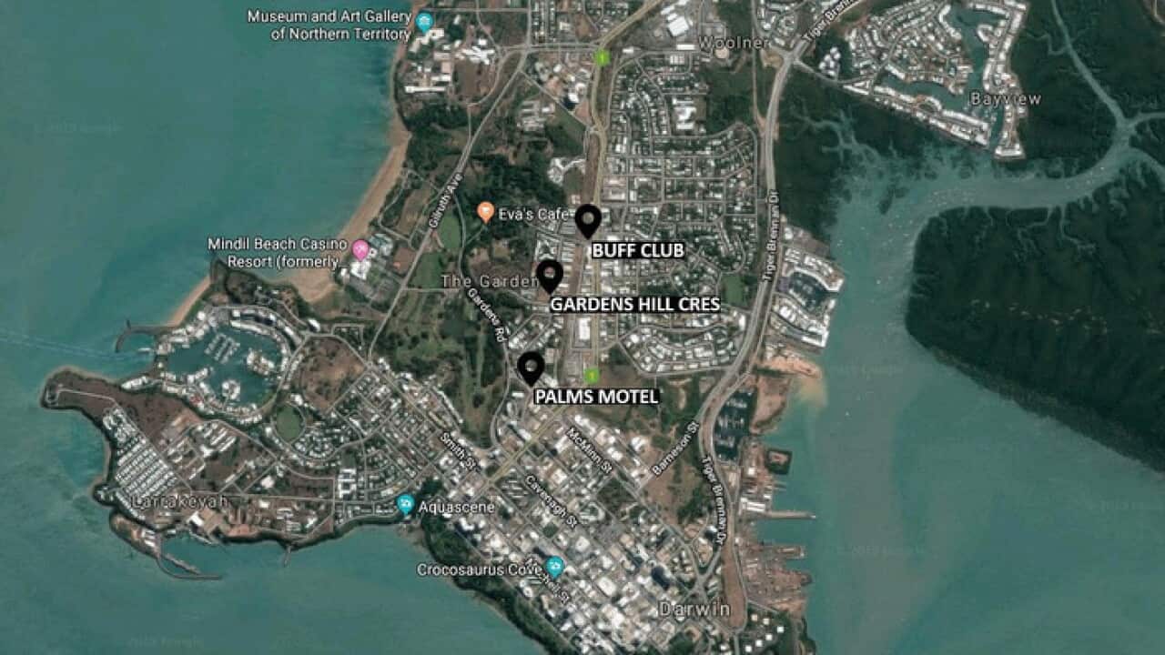 Locations of the shootings.
