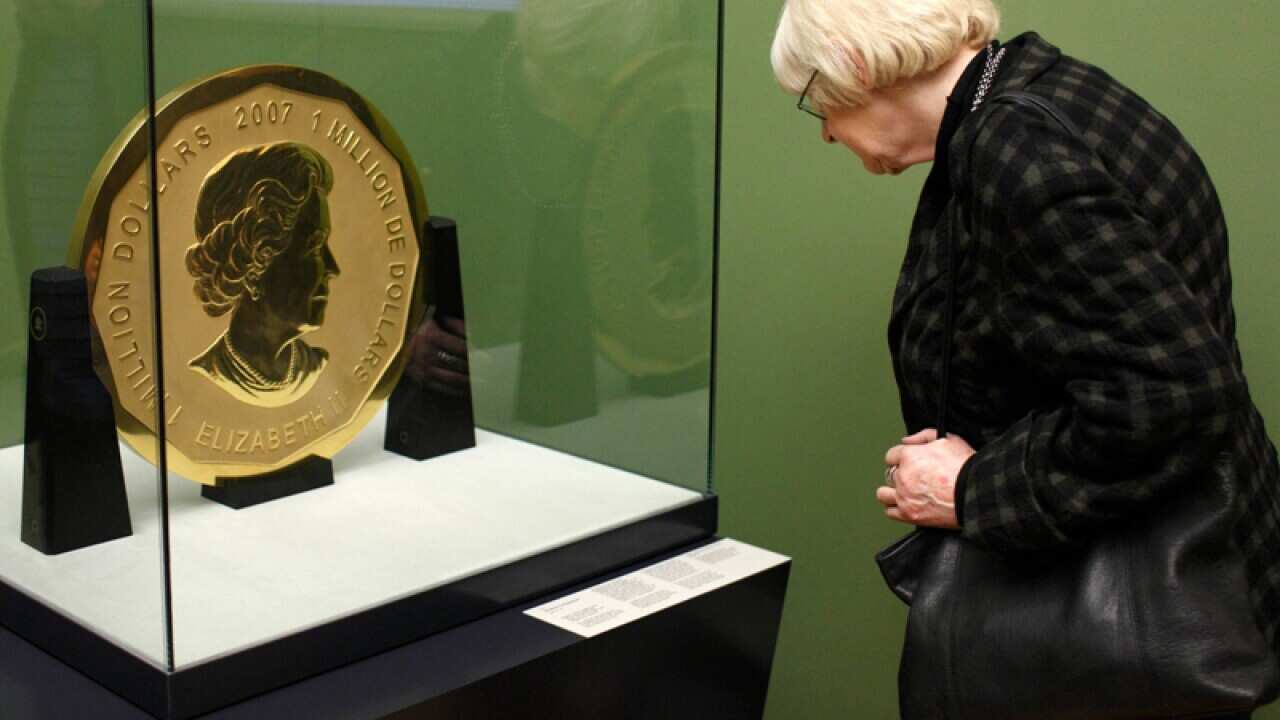 The 100kg heavy gold coin 'Big Maple Leave' in Berlin