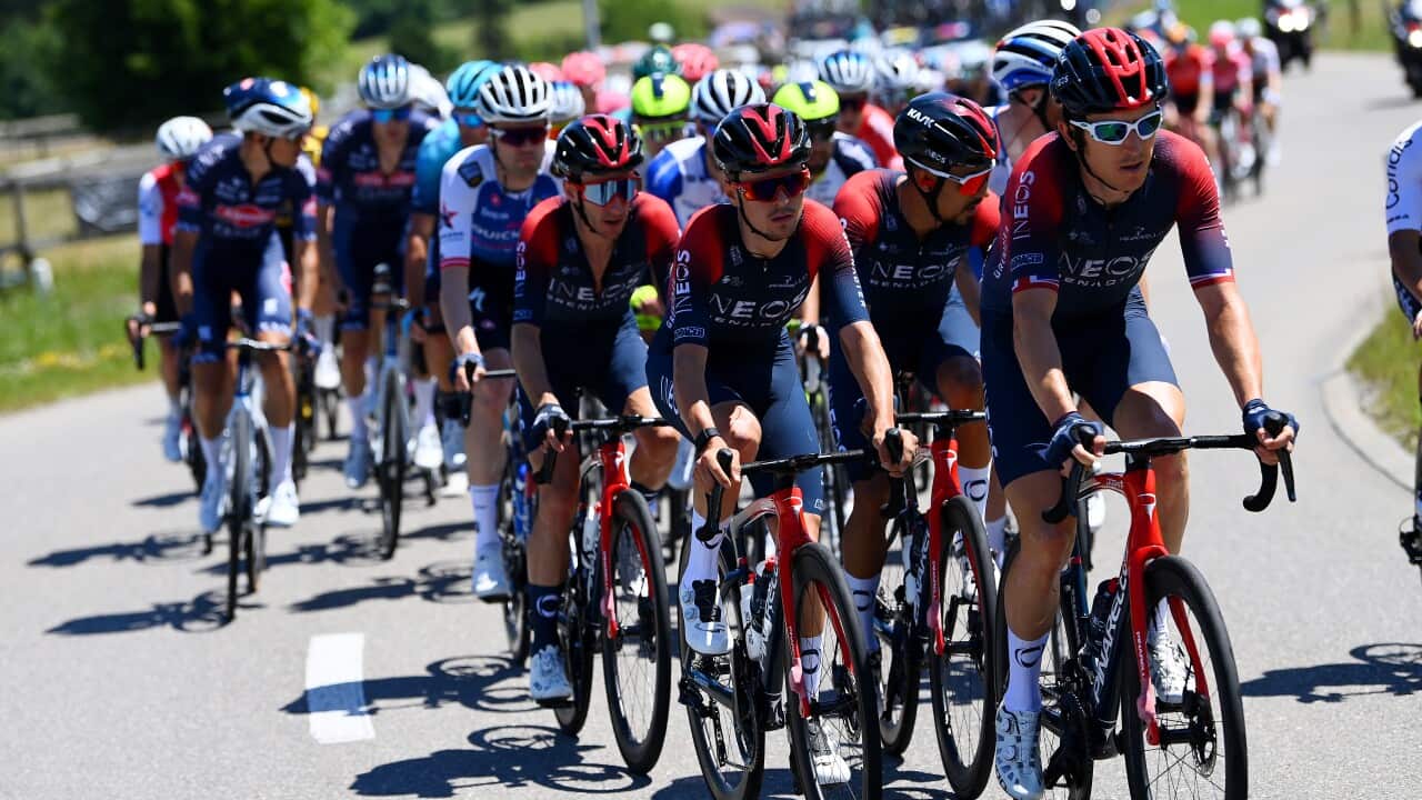 Adam Yates, Tom Pidcock, Dani Martinez and Geraint Thomas