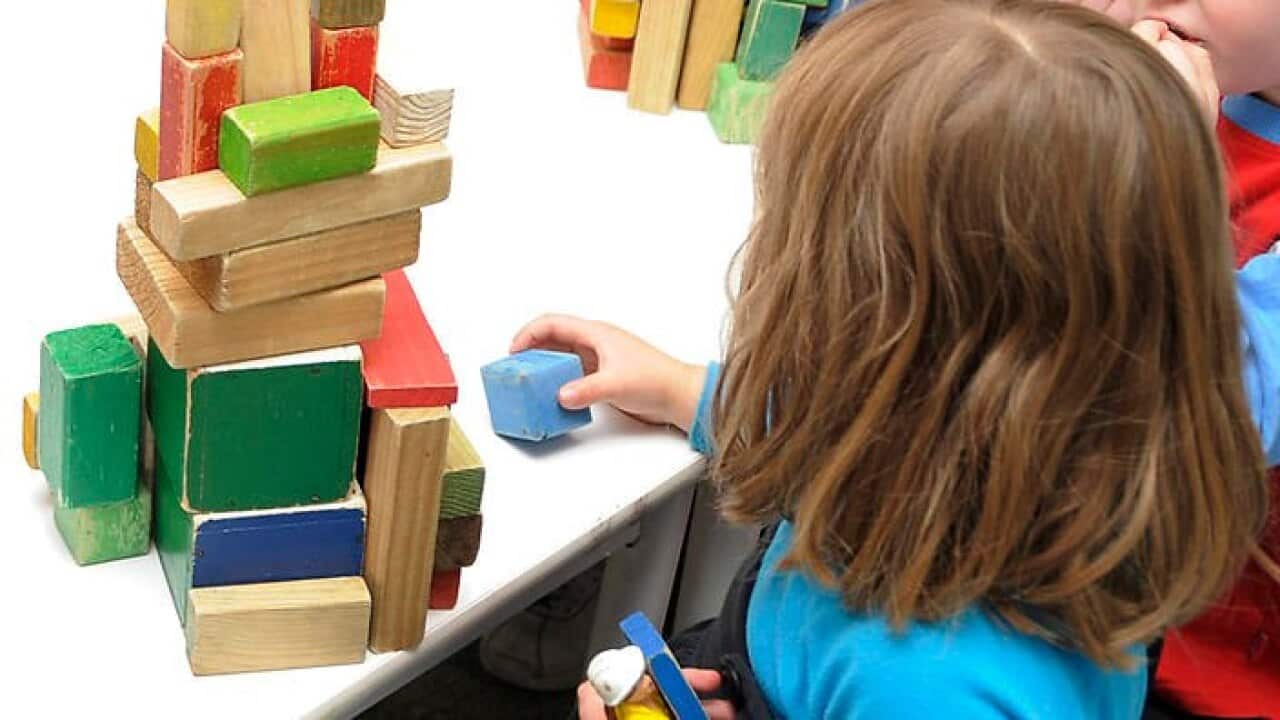 Children play with toys at a preschool in Canberra, Wednesday, May 28, 2008. (AAP Image/Alan Porritt) NO ARCHIVING