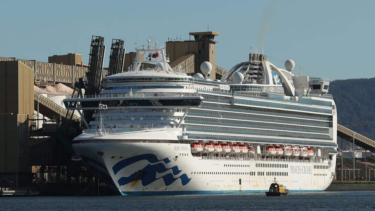 The Ruby Princess cruise ship remains docked at Port Kembla as part of a police investigation.