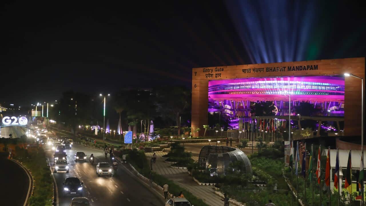 'Bharat Mandapam' The International Convention Centre, venue for the upcoming G20 Summit in New Delhi, India - 5 Sept 2023