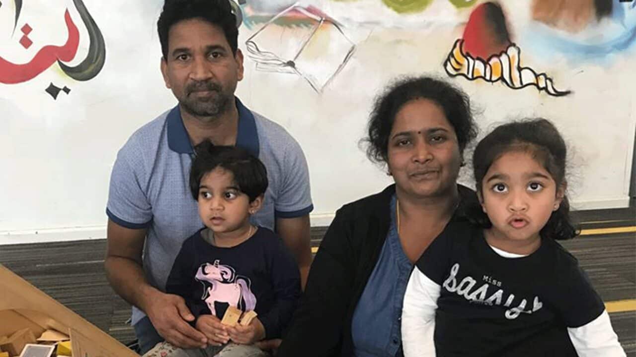 The Murugappan family consisting of Nades, Priya, Tharnicaa, and Kopika.