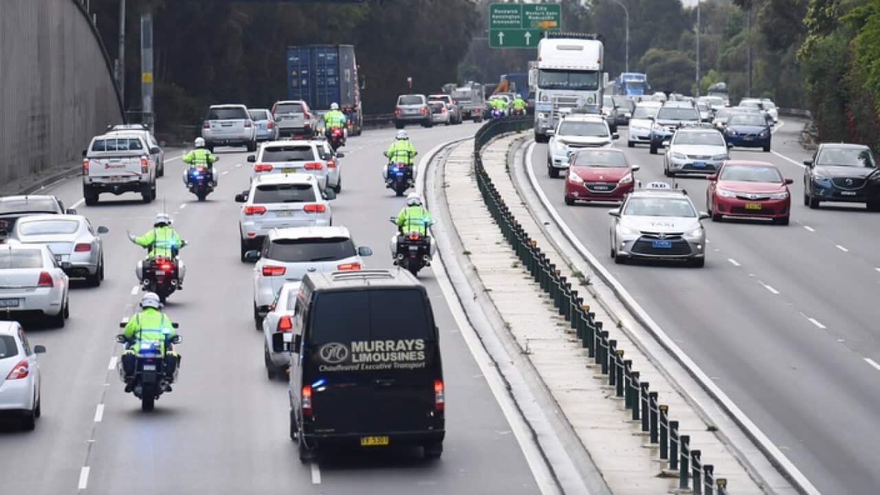 motorcade arrival in Sydney