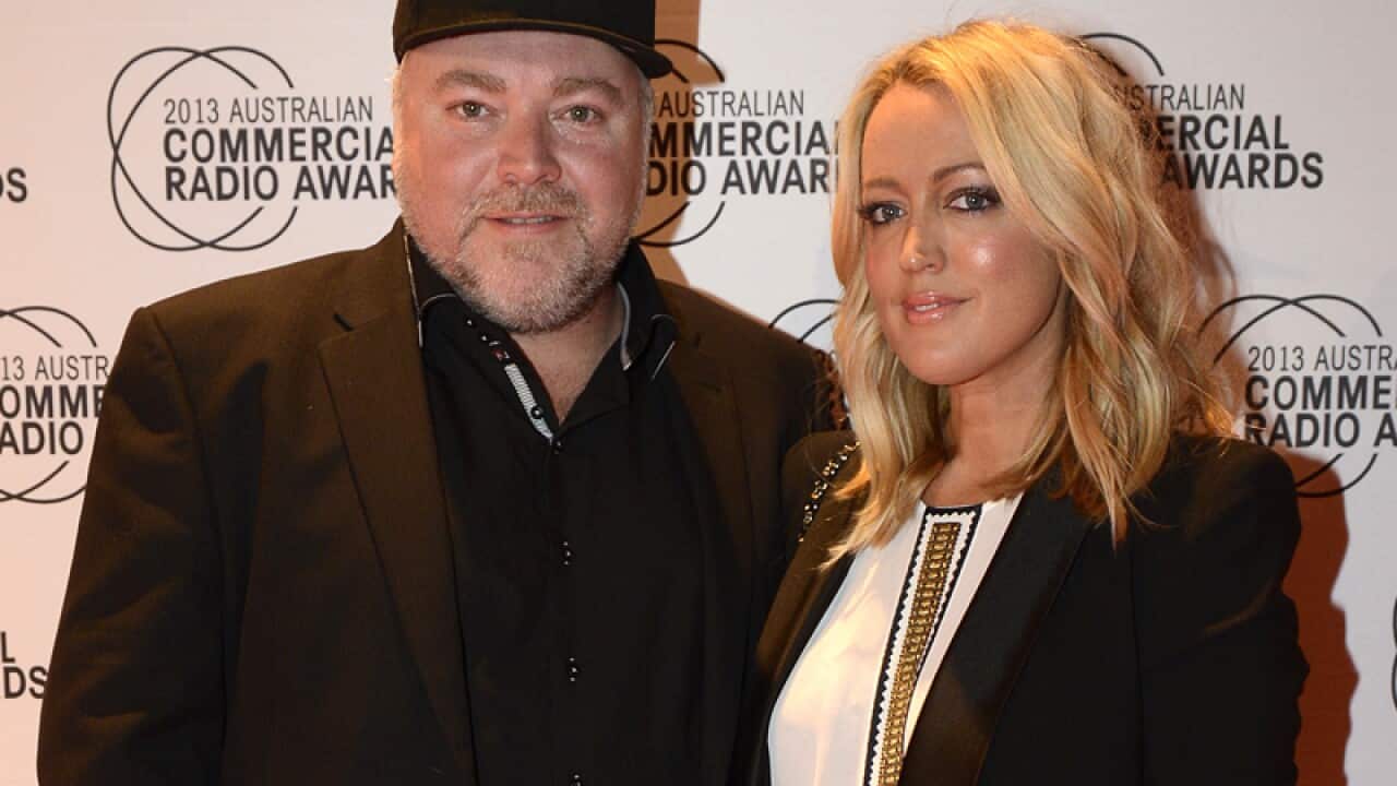 Radio presenters Kyle Sandilands (L) and Jackie O