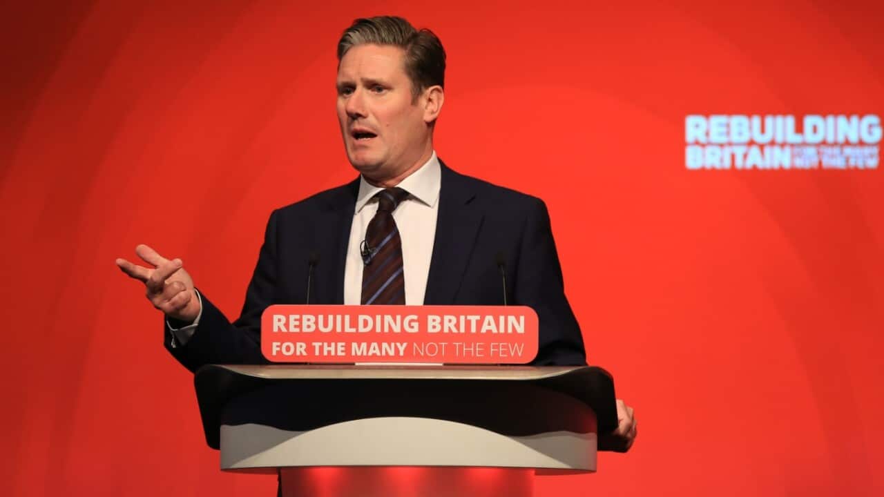 Shadow Brexit secretary Sir Keir Starmer opens a debate on Brexit during the Labour Party's annual conference at the Arena and Convention Centre