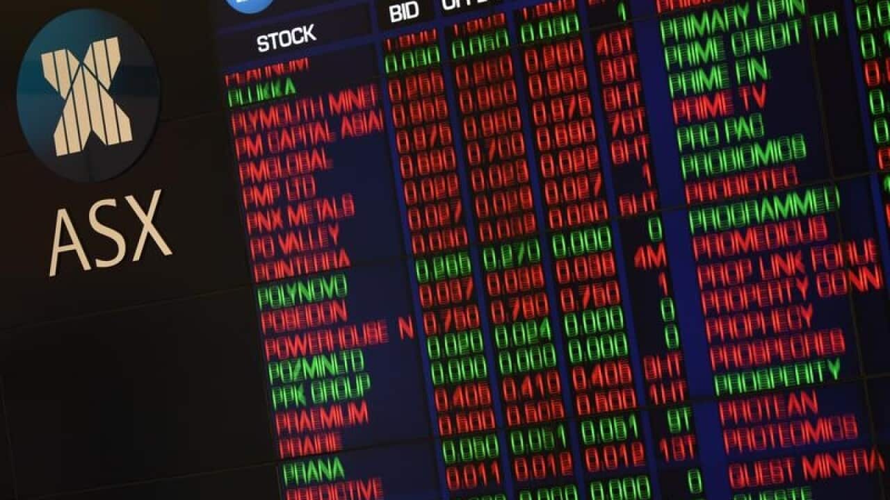 Close-up of ASX indicator board