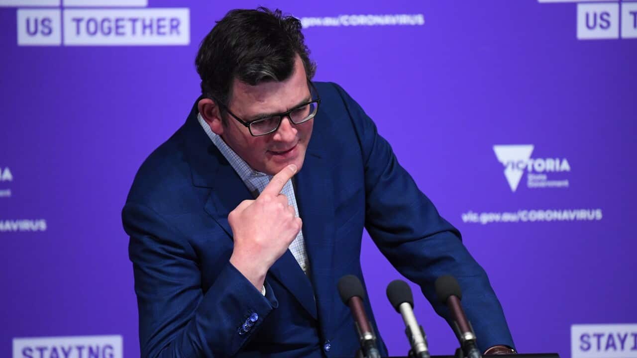 Victorian Premier Daniel Andrews addresses the media during a press conference in Melbourne, Wednesday, September 16, 2020. Victoria has recorded 42 new cases of coronavirus and 8 deaths in the past 24 hours. (AAP Image/James Ross) NO ARCHIVING