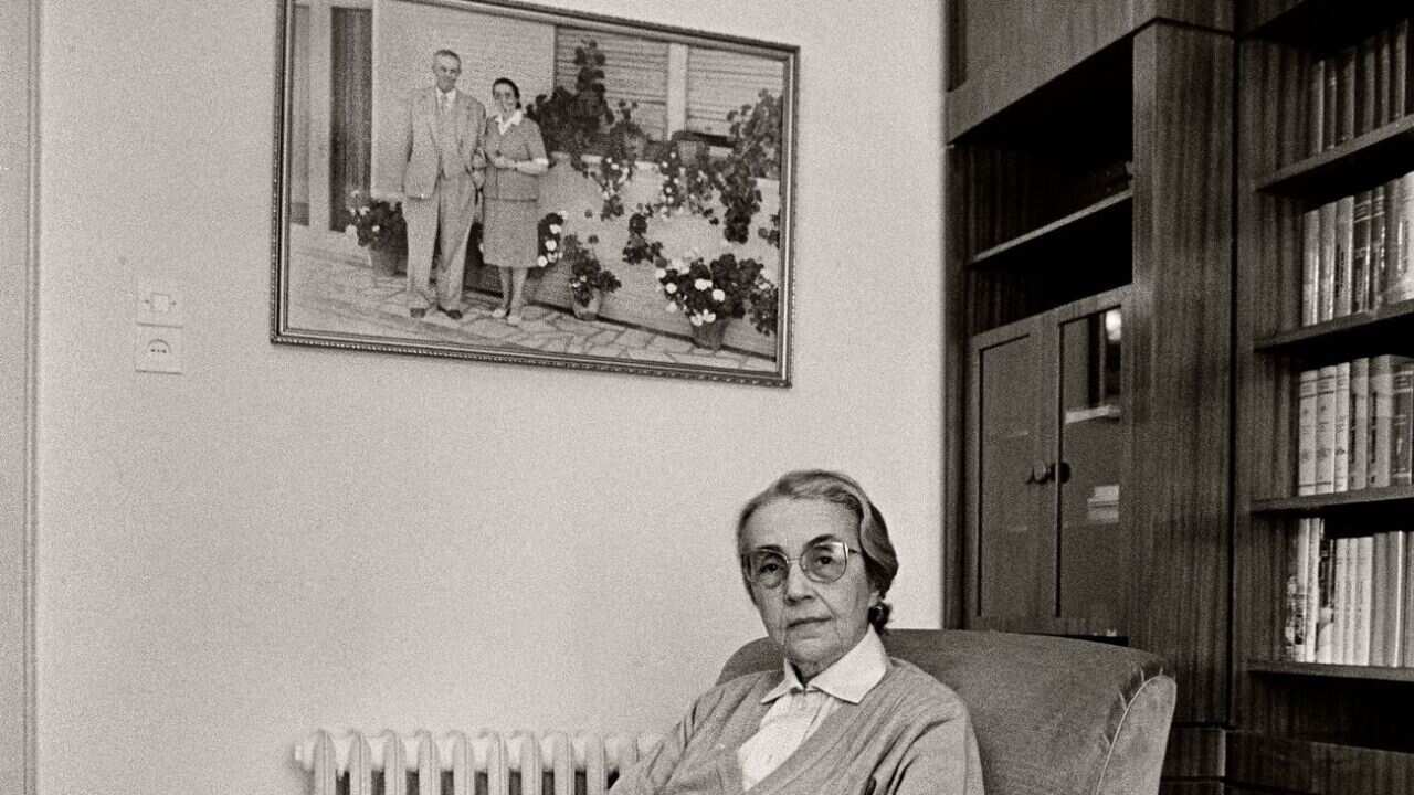 Nexhmije Hoxha, the wife of the Albanian communist dictator Enver Hoxha,