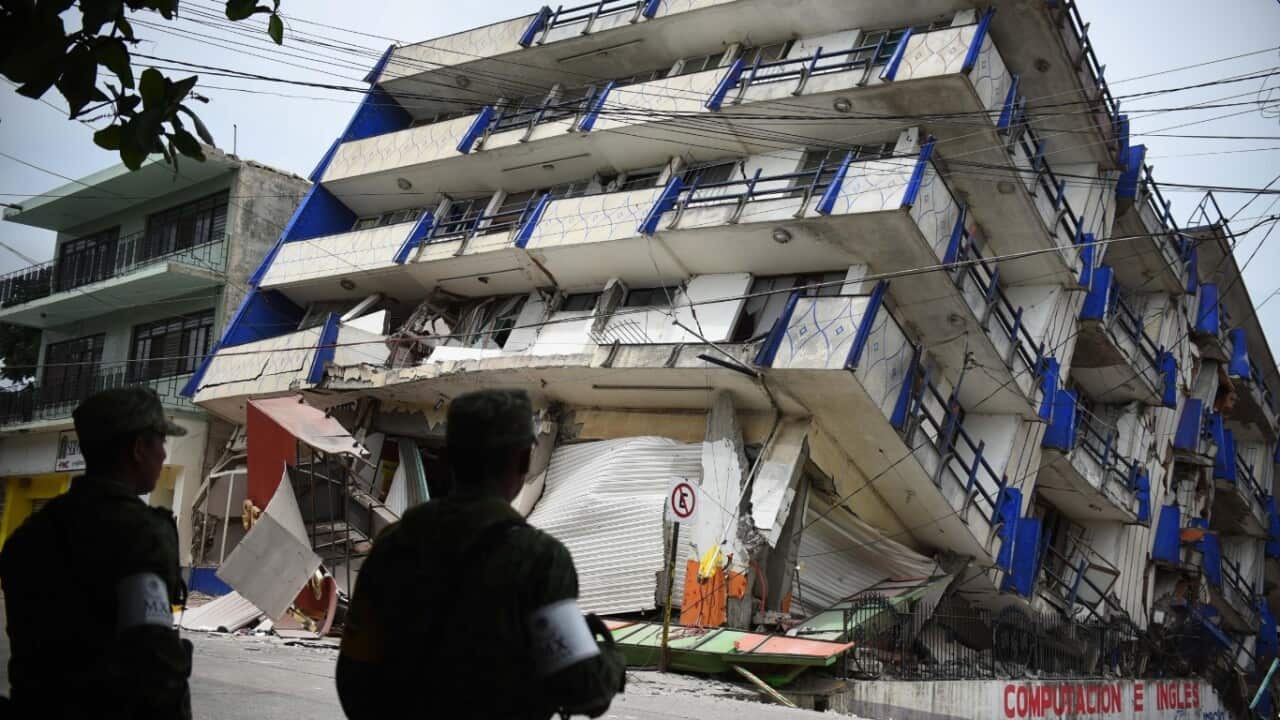 View of damaged hotel 'Ane Centro' after a 8.2 magnitude earthquake in Matias Romero, Oaxaca, Mexico, 08 September 2017.