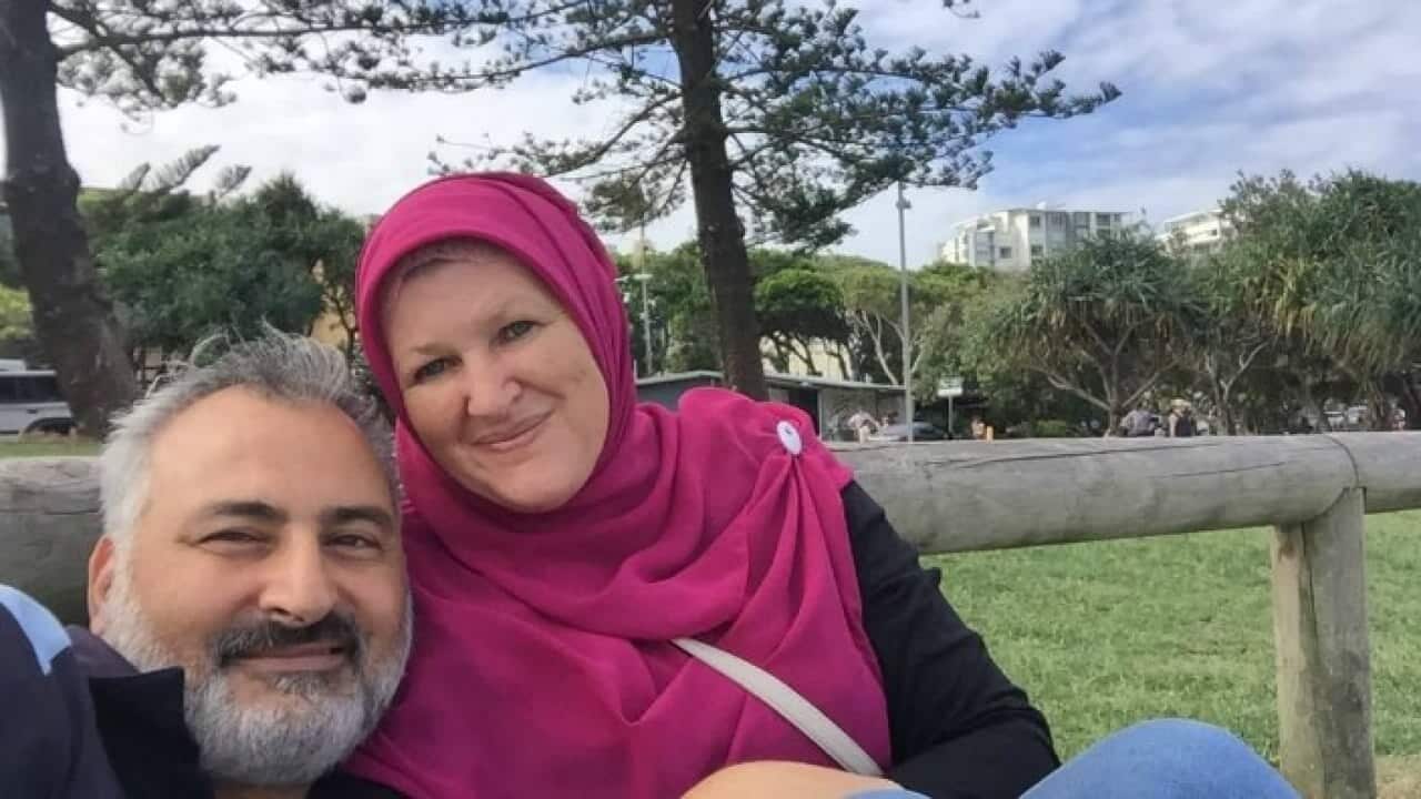Hazem Hamouda and his wife in Brisbane 2017.