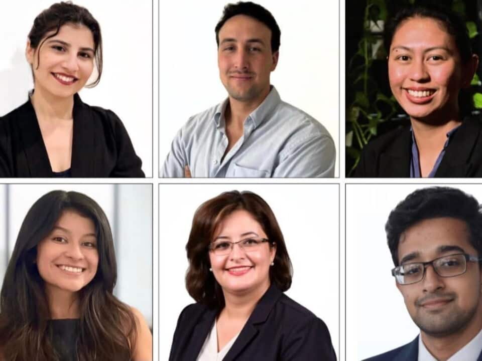 From top left: Hilal Karamise (Turkey), Franco Cima (Argentina), Aleza Orcine (Philippines), Alejandra Martin (Colombia), their mentor Dr Arezou PourMirza and Saif Jeon (Bangladesh).
