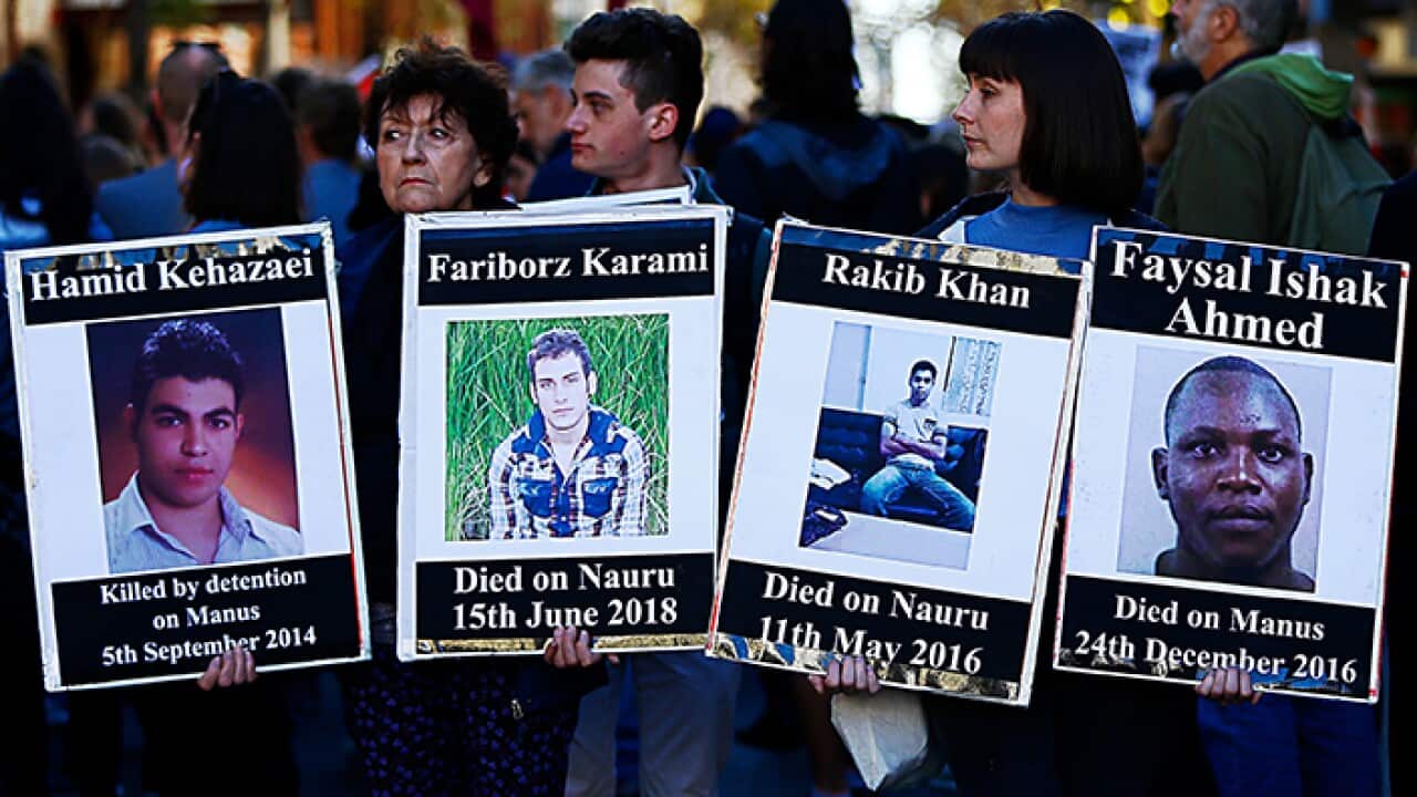 demonstration against detaining refugees in Sydney