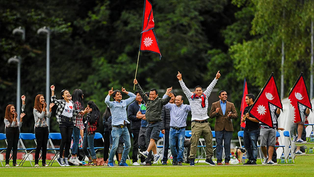 Nepali cricket supporters enjoy the success of Team Nepal