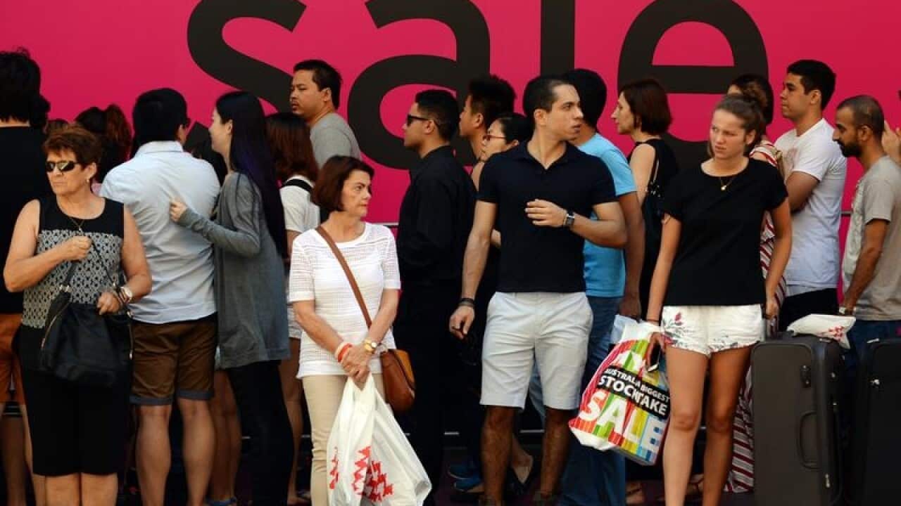 Shoppers in Sydney's CBD