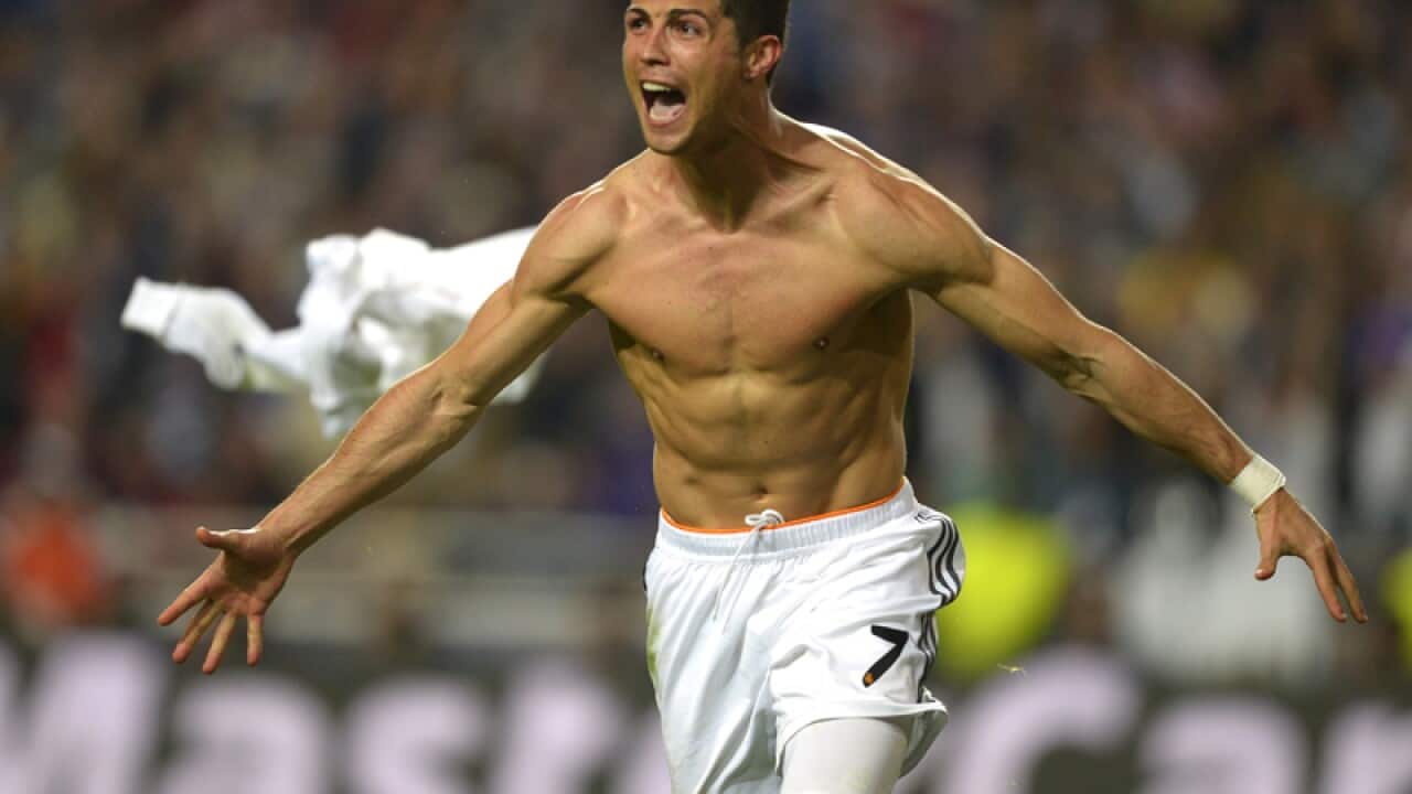 Real's Cristiano Ronaldo at the end of the Champions League final