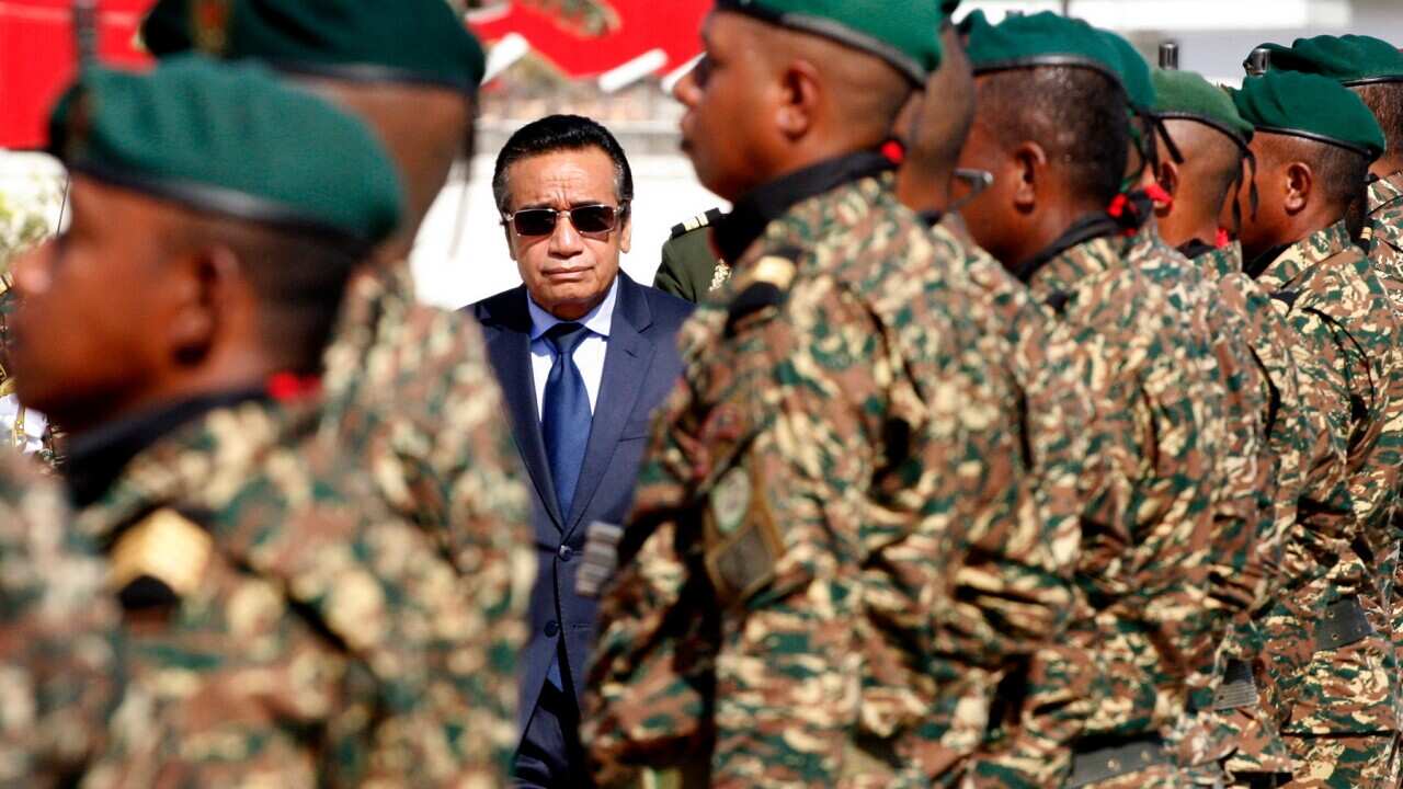 Timor Leste's President Francisco Guterres at a ceremony to mark the independence of Timor Leste
