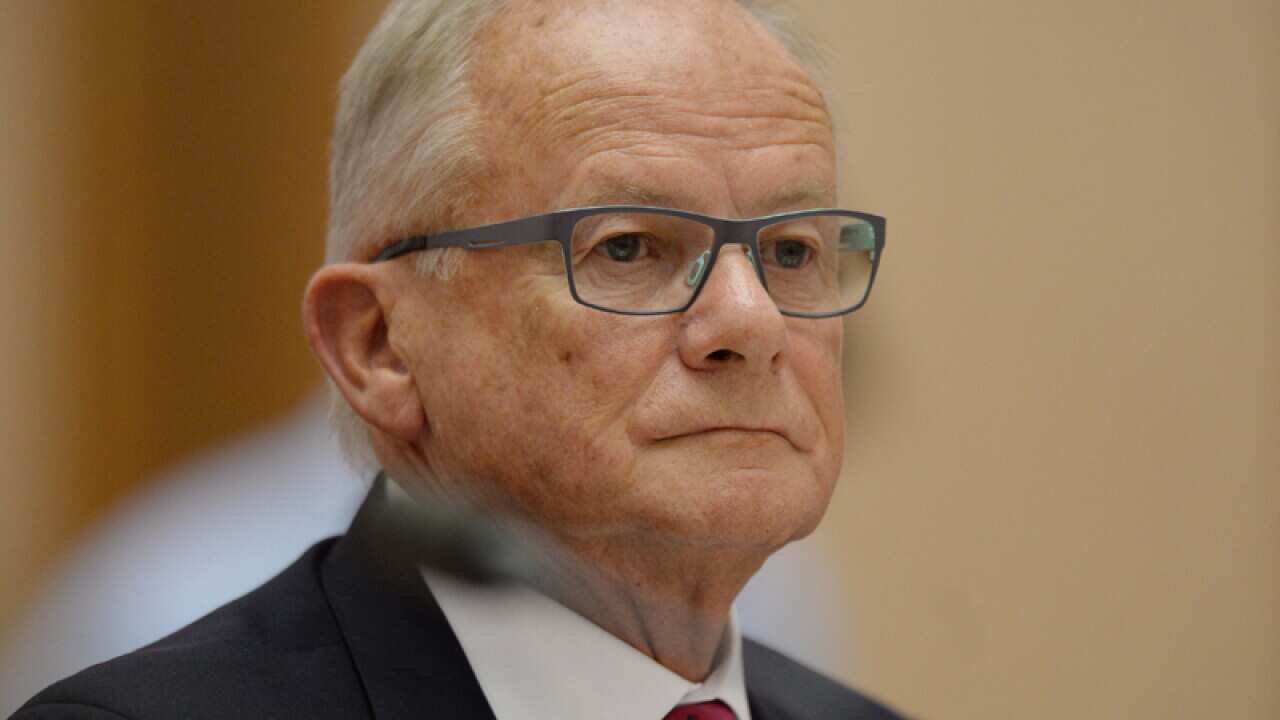 Tony Shepherd speaks during the Senate inquiry